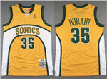 Seattle SuperSonics #35 Kevin Durant 2007-08 Gold Hardwood Classics Jersey