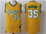 Seattle SuperSonics #35 Kevin Durant Throwback Gold Jersey