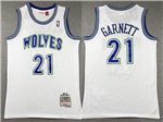 Minnesota Timberwolves #21 Kevin Garnett 1995-96 White Hardwood Classics Jersey