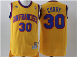 Golden State Warriors #30 Stephen Curry Gold Hardwood Classic Jersey