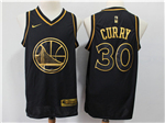 Golden State Warriors #30 Stephen Curry Black Gold Swingman Jersey