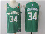 Milwaukee Bucks #34 Giannis Antetokounmpo Green Authentic Jersey