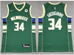 Milwaukee Bucks #34 Giannis Antetokounmpo Green Swingman Jersey