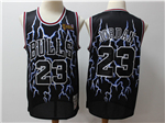 Chicago Bulls #23 Michael Jordan Black Lighting Hardwood Classics Jersey