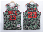 Chicago Bulls #23 Michael Jordan 1996-97 Camo Hardwood Classics Jersey