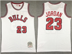 Chicago Bulls #23 Michael Jordan 1984-85 White Hardwood Classics Jersey