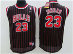 Chicago Bulls #23 Michael Jordan Youth Black Pinstripe Jersey