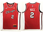 Chicago Bulls #2 Lonzo Ball 2021-22 Red City Edition Swingman Jersey