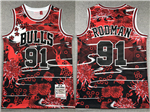 Chicago Bulls #91 Dennis Rodman Year Of the Rabbit Red Hardwood Classics Jersey