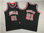 Chicago Bulls #91 Dennis Rodman Youth 1997-98 Black Hardwood Classics Jersey