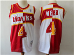 Atlanta Hawks #4 Spud Webb 1986-87 Red White Split Hardwood Classics Jersey
