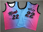 Miami Heat #22 Jimmy Butler Youth Pink/Blue City Edition Swingman Jersey