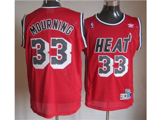 Miami Heat #33 Alonzo Mourning Red Hardwood Classic Jersey