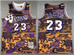 Los Angeles Lakers #23 LeBron James Year Of the Rabbit Gold Hardwood Classics Jersey