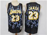 Los Angeles Lakers #23 Lebron James Black Lighting Hardwood Classics Jersey