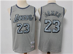 Los Angeles Lakers #23 Lebron James Metal Gray Hardwood Classics Jersey