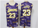 Los Angeles Lakers #23 Lebron James Purple Tear Up Pack Hardwood Classic Jersey