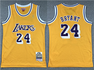 Los Angeles Lakers #24 Kobe Bryant Youth Gold Hardwood Classic Jersey