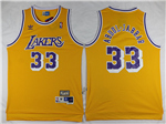 Los Angeles Lakers #33 Kareem Abdul-Jabbar Gold Hardwood Classic Jersey