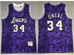Los Angeles Lakers #34 Shaquille O'Neal Galaxy Hardwood Classics Jersey