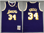 Los Angeles Lakers #34 Shaquille O'Neal 1996-97 Purple Hardwood Classics Jersey