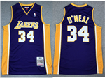 Los Angeles Lakers #34 Shaquille O'Neal 1999-00 Purple Hardwood Classics Jersey