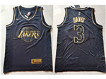 Los Angeles Lakers #3 Anthony Davis Black Gold Swingman Jersey