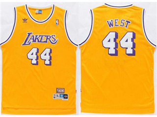 Los Angeles Lakers #44 Jerry West Gold Hardwood Classic Jersey