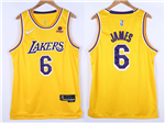 Los Angeles Lakers #6 Lebron James Gold Swingman Jersey