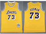 Los Angeles Lakers #73 Dennis Rodman 1998-99 Gold Hardwood Classics Jersey