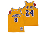 Los Angeles Lakers #8/24 Kobe Bryant Gold Hardwood Classic Jersey