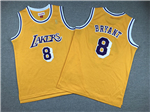 Los Angeles Lakers #8 Kobe Bryant Youth 1996-97 Gold Hardwood Classics Jersey
