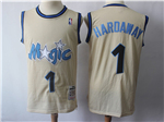Orlando Magic #1 Anfernee Hardaway Cream Hardwood Classics Jersey
