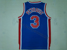 New Jersey Nets #3 Drazen Petrovic Blue Jersey