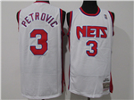 New Jersey Nets #3 Drazen Petrovic 1992-93 White Hardwood Classics Jersey