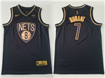 Brooklyn Nets #7 Kevin Durant Golden Edition Black Jersey