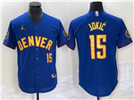 Denver Nuggets #15 Nikola Jokic Blue Baseball Jersey
