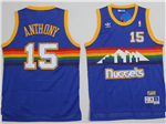 Denver Nuggets #15 Carmelo Anthony Blue Hardwood Classic Jersey