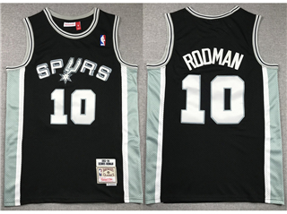 San Antonio Spurs #10 Dennis Rodman Black Hardwood Classics Jersey