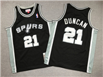 San Antonio Spurs #21 Tim Duncan Youth 1998-99 Black Hardwood Classics Jersey