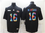 San Francisco 49ers #16 Joe Montana Black Rainbow Vapor Limited Jersey