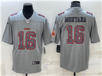 San Francisco 49ers #16 Joe Montana Gray Atmosphere Fashion Limited Jersey