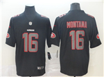 San Francisco 49ers #16 Joe Montana Black Vapor Impact Limited Jersey