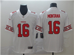 San Francisco 49ers #16 Joe Montana White Team Logos Fashion Limited Jersey