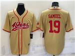 San Francisco 49ers #19 Deebo Samuel Gold Baseball Cool Base Jersey