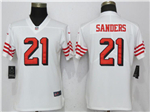 San Francisco 49ers #21 Deion Sanders Women's White Color Rush Limited Jersey