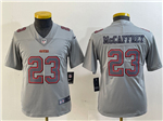 San Francisco 49ers #23 Christian McCaffrey Youth Gray Atmosphere Fashion Limited Jersey