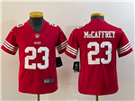San Francisco 49ers #23 Christian McCaffrey Youth 2022 Red Vapor Limited Jersey