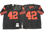 San Francisco 49ers #42 Ronnie Lott Throwback Black Jersey