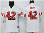 San Francisco 49ers #42 Ronnie Lott Women's White Color Rush Limited Jersey